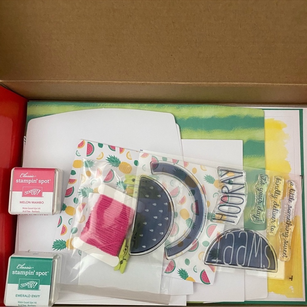 Stampin' Up! Card Making Kit - Pink and Green